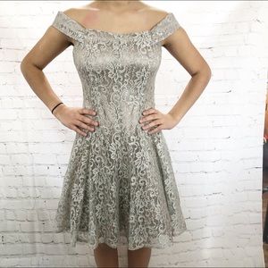 Teen Silver Party Dress with tag